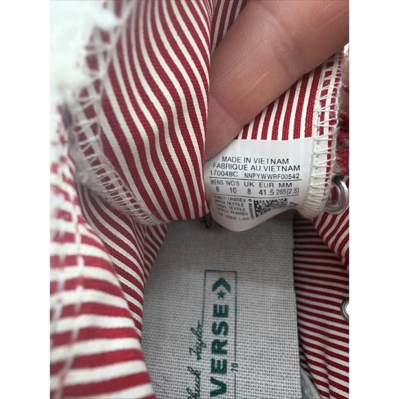 Converse Chuck‎ 70 Hi Egret/Gym Red/Midnight Clover 170048C US Mens 8 Woman 10 - Picture 7 of 8